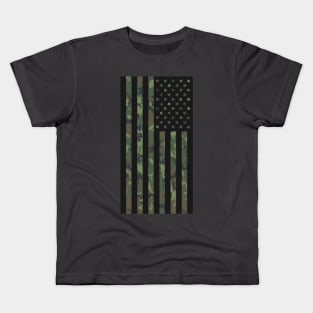 US Flag Down - Woodland Black Kids T-Shirt